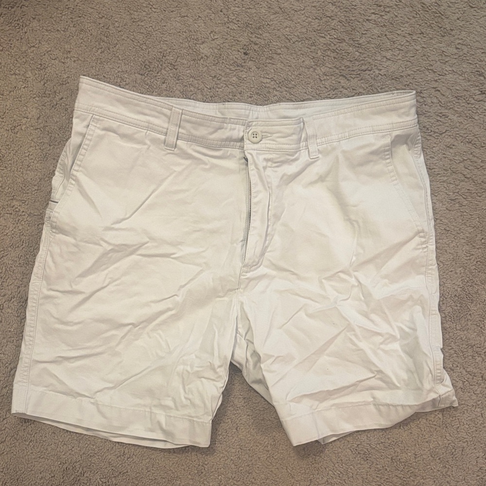 Roundtree & Yorke Grayish White Flat Front Shorts